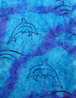 Long Silk Scarves painted over Dolphin designs