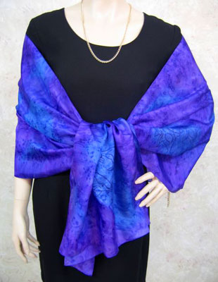 Silk Shawls painted over Dolphin designs