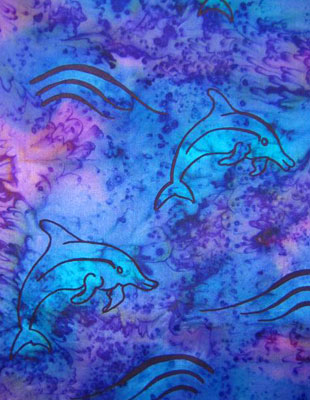 Silk Shawls painted over Dolphin designs