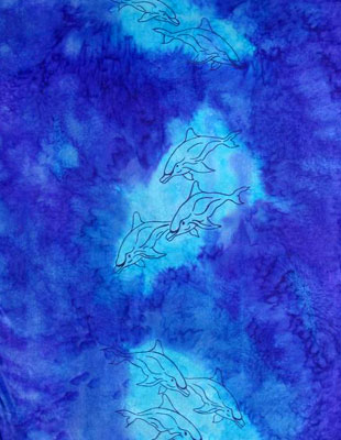 Silk Shawls painted over Dolphin designs