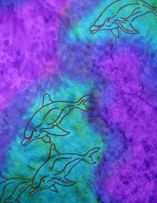 Square Silk Scarves painted over Dolphin designs