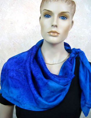 Square Silk Scarves painted over Dolphin designs