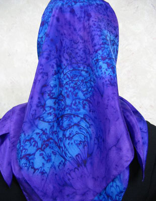 Square Silk Scarves painted over Dolphin designs