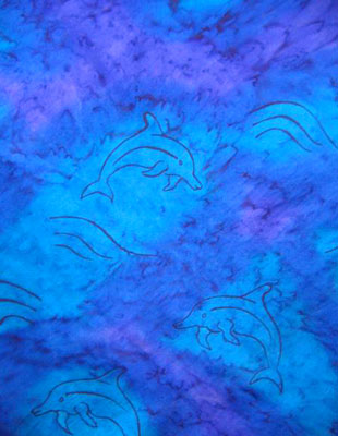 Square Silk Scarves painted over Dolphin designs