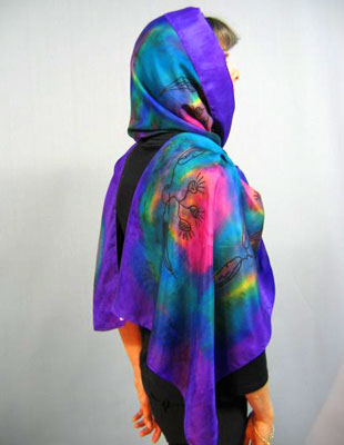 Pure Silk Shawls with Australian Flowering Gum designs