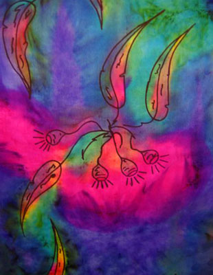 Pure Silk Shawls with Australian Flowering Gum designs