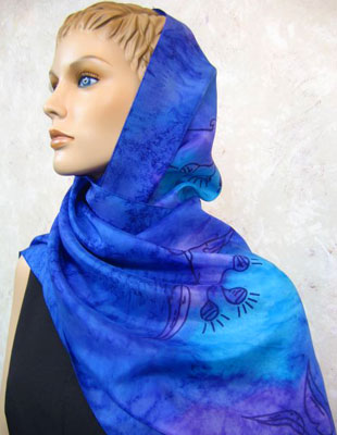 Pure Silk Shawls with Australian Flowering Gum designs