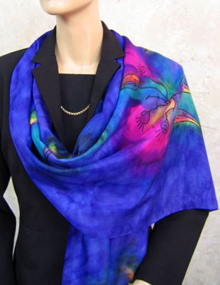 Pure Silk Shawls with Australian Flowering Gum designs