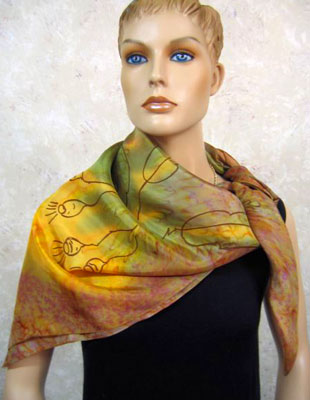Pure Silk Scarves with Australian Flowering Gum designs