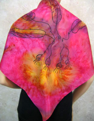 Pure Silk Scarves with Australian Flowering Gum designs