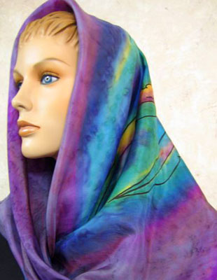 Pure Silk Scarves with Australian Flowering Gum designs