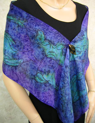 Long Silk Scarves with Australian Gum Leaf designs