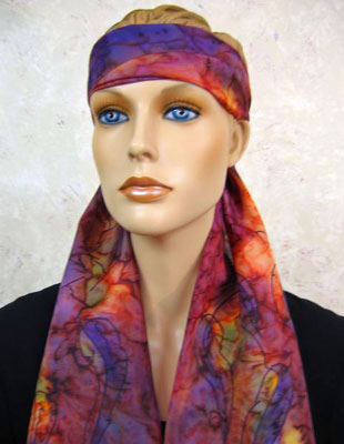 Long Silk Scarves with Australian Gum Leaf designs