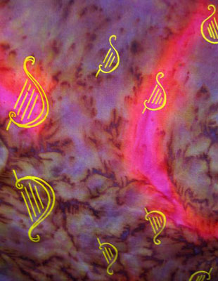 Long Silk Scarves painted over Harp designs