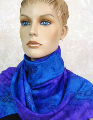 Long Silk Scarves painted over Harp designs