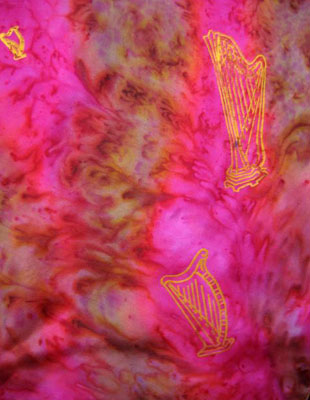 Square Silk Scarves painted over Harp designs
