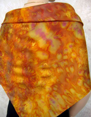 Square Silk Scarves painted over Harp designs