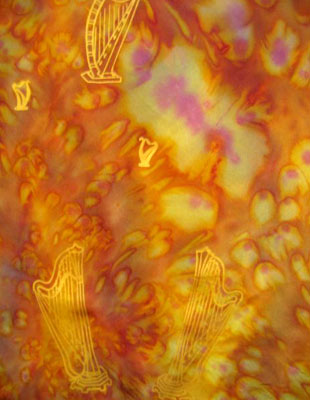Square Silk Scarves painted over Harp designs