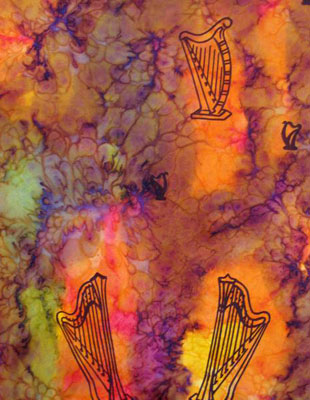 Square Silk Scarves painted over Harp designs