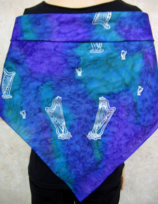 Square Silk Scarves painted over Harp designs