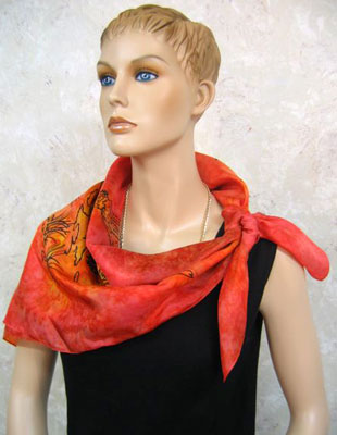 Square Silk Scarves painted over Australian Kangaroo designs
