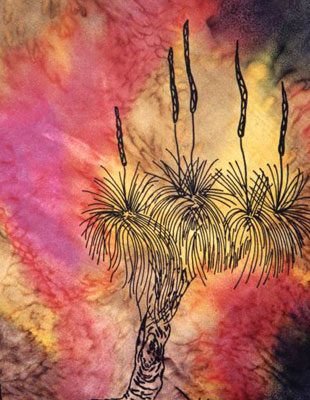 Square Silk Scarves painted over Australian Kangaroo designs