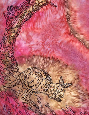 Square Silk Scarves painted over Australian Kangaroo designs