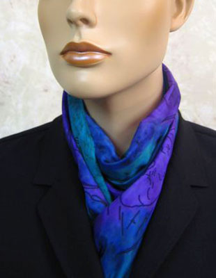 Long Silk Scarves painted over Australian Koala designs