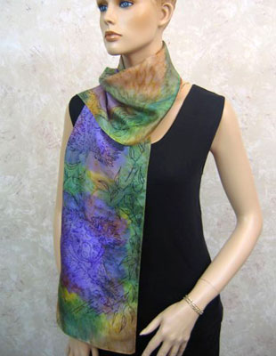 Long Silk Scarves painted over Australian Koala designs