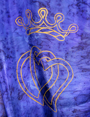 Silk Scarves hand painted over Celtic Luckenbooth designs