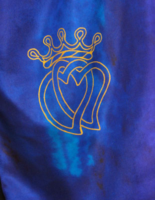 Silk Scarves hand painted over Celtic Luckenbooth designs