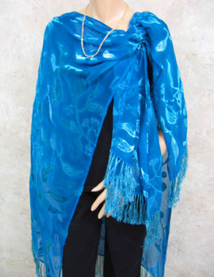 Devore Velvet Fringed Ruana