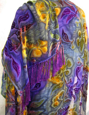 Devore Velvet Fringed Ruana