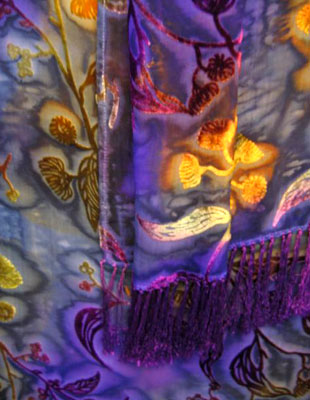 Devore Velvet Fringed Ruana