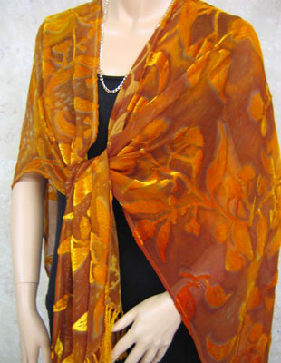 Devore Velvet Fringed Ruana