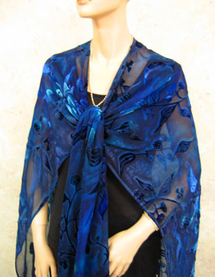 Devore Velvet Fringed Ruana