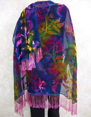 Devore Velvet Fringed Ruana