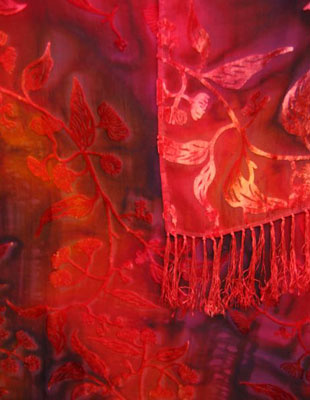 Devore Velvet Fringed Ruana