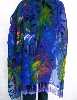 Devore Velvet Fringed Ruana