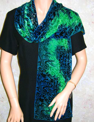 Devore Velvet Scarves in brilliant colours