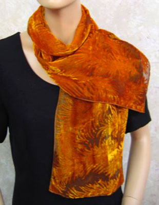 Devore Velvet Scarves in brilliant colours