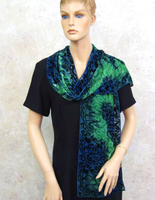 Devore Velvet Scarves in brilliant colours
