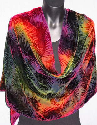 Devore Velvet Shawls in brilliant colours