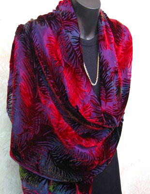 Devore Velvet Shawls in brilliant colours