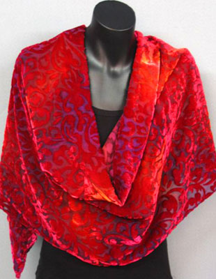 Devore Velvet Shawls in brilliant colours