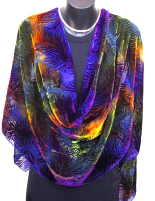 Devore Velvet Shawls in brilliant colours
