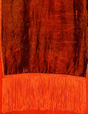 Deep pile, hand painted velvet fringed shawls