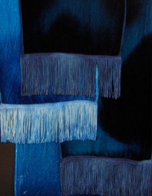 Deep pile, hand painted velvet fringed shawls