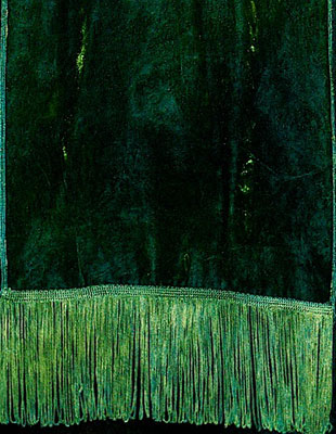 Deep pile, hand painted velvet fringed shawls