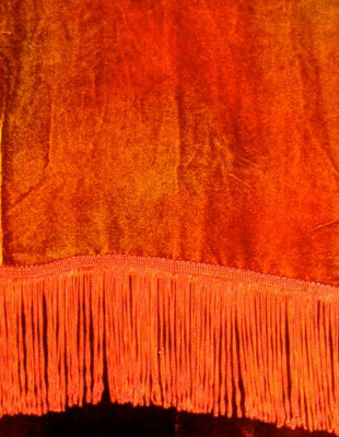 Deep pile, hand painted velvet fringed shawls